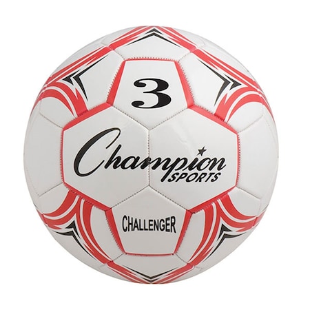 Champion Sports Challenger Series Soccer Ball, Red & White - Size 3 CH3RD
